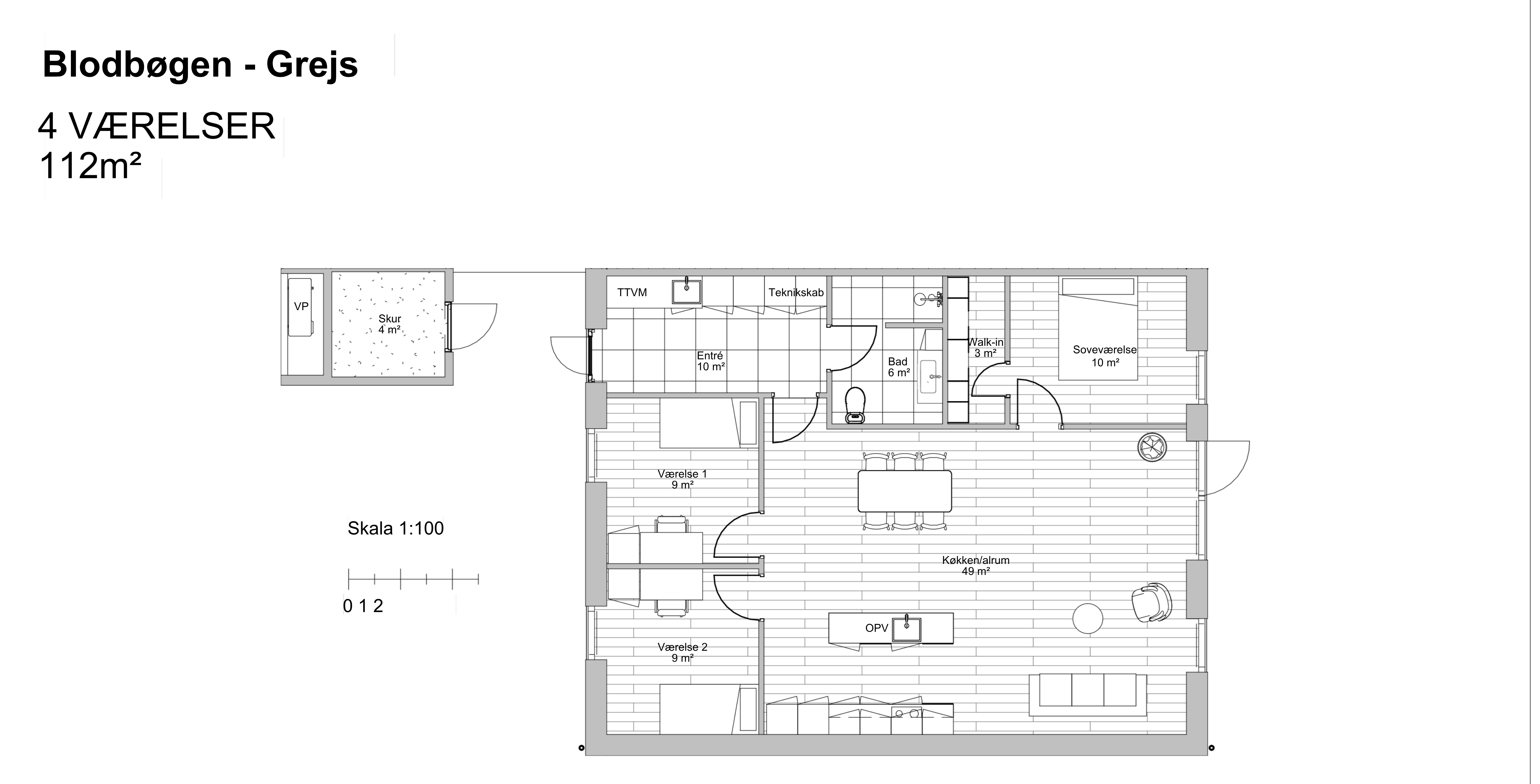 Nyopført 4 værelses rækkehus på 112 m² i attraktive Grejs
