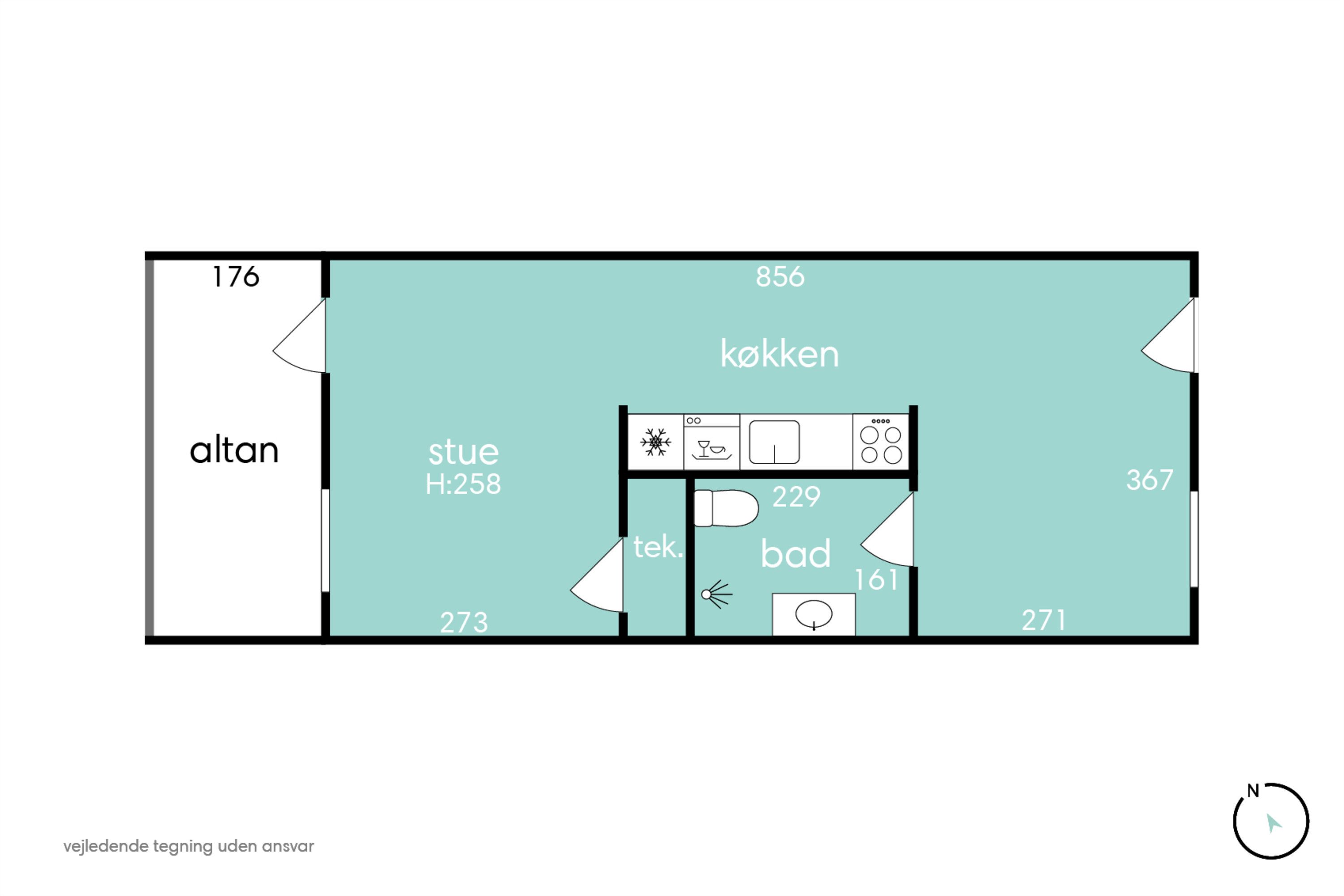 Moderne lejlighed i Skalborg på 51 m2 