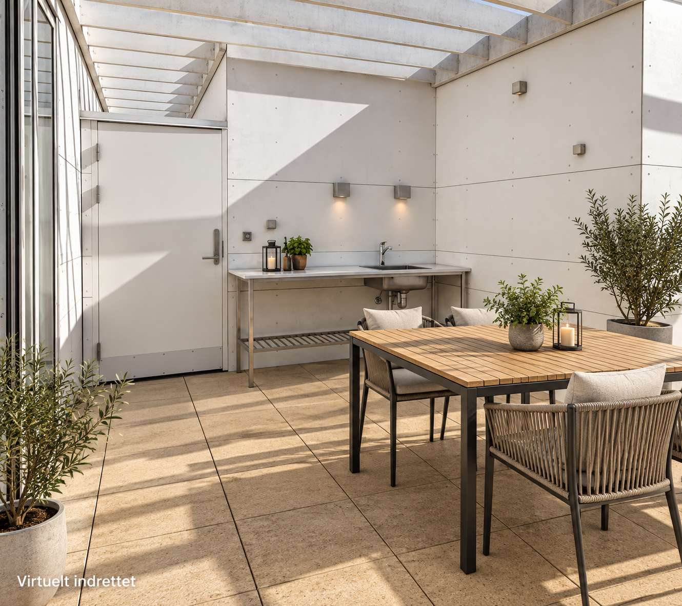 Penthouse med stor lækker tagterrasse
