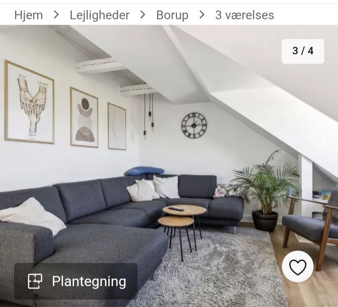 Lys og charmerende 3-værelses lejlighed i hjertet af Borup – tæt på stationen