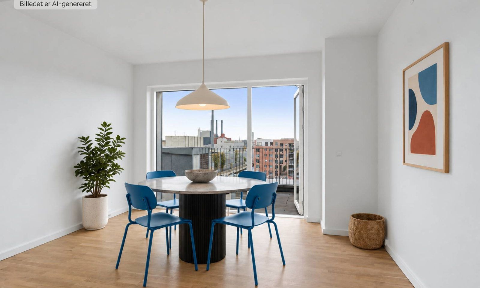 Flot og moderne lejlighed med tagterrasse
