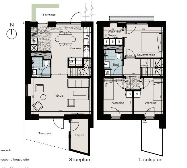 Nyopført rækkehus i 2 plan