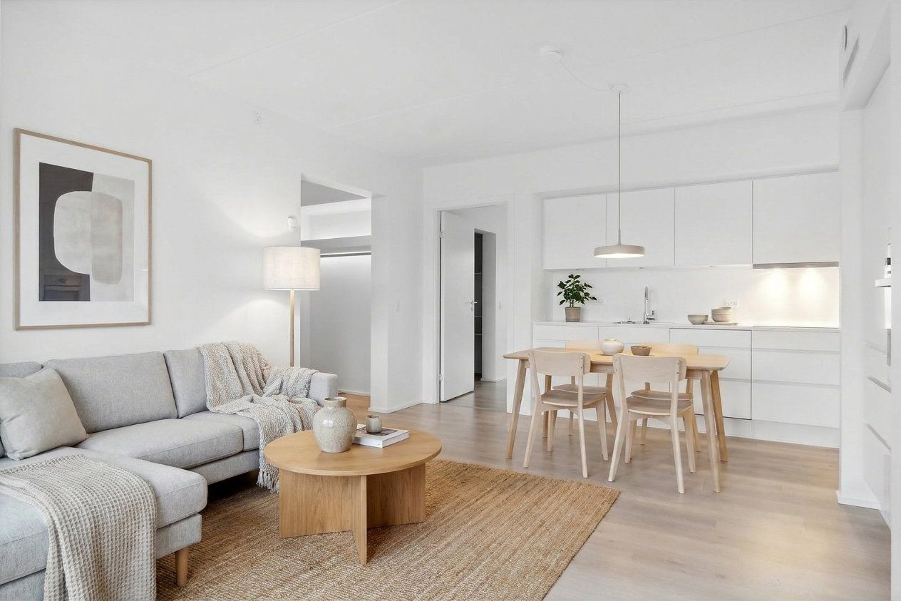 3 værelses lejlighed på 72 m² med terrasse og walk in