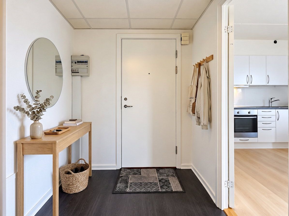 Lys og nyistandsat 2-værelses lejlighed med karnap, lækker fælles tagterrasse og elevator – seniorvenlig komfort på 64 m².