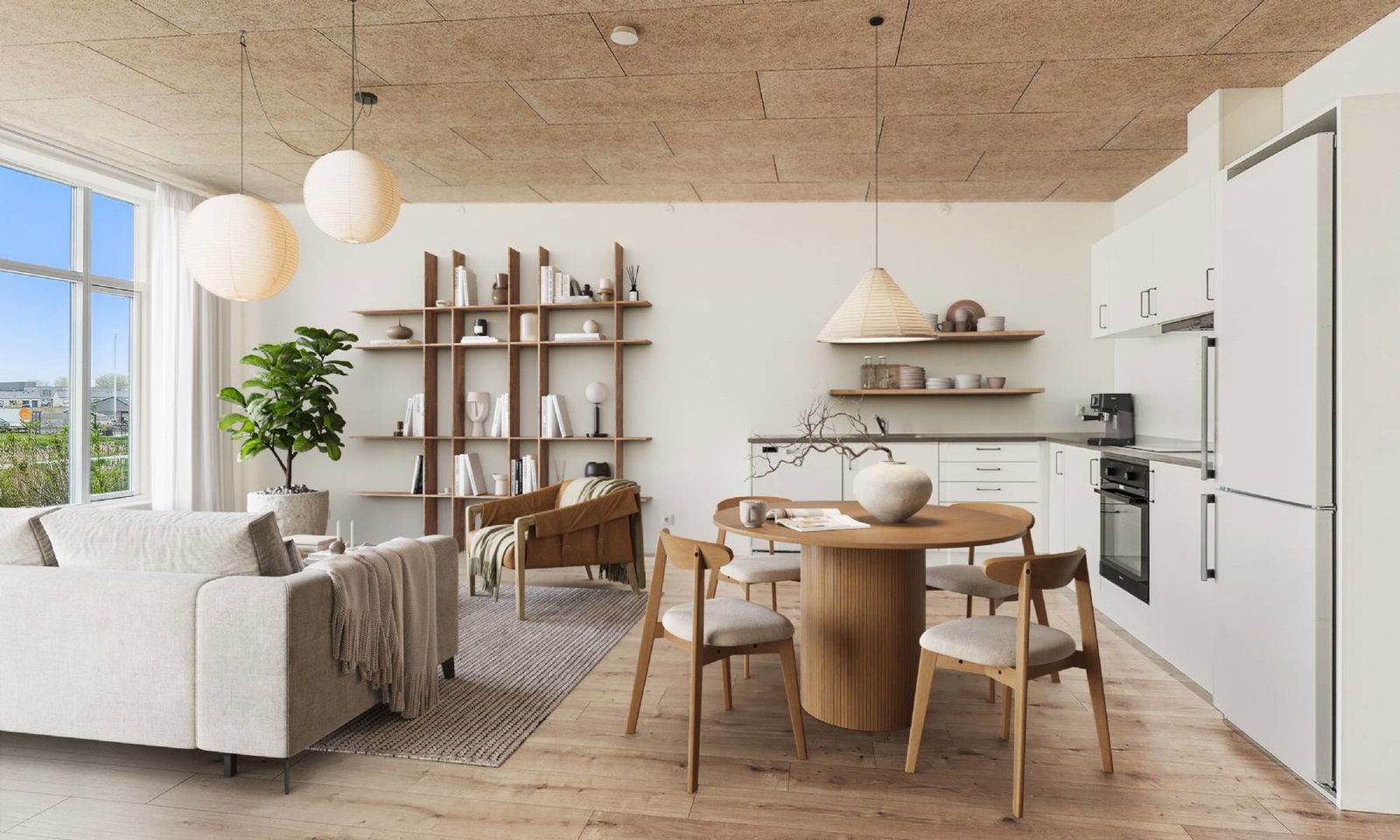 Unikke etplans huse med egen p-plads