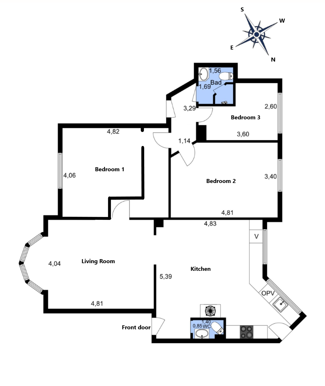 Spacious and quiet apartment in Østerbro