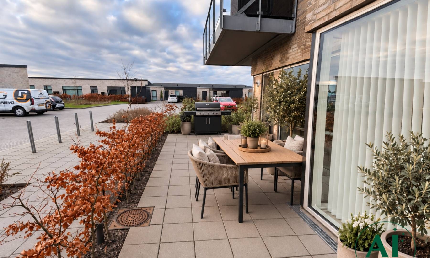 Stuelejlighed med syd-/vestvendt terrasse