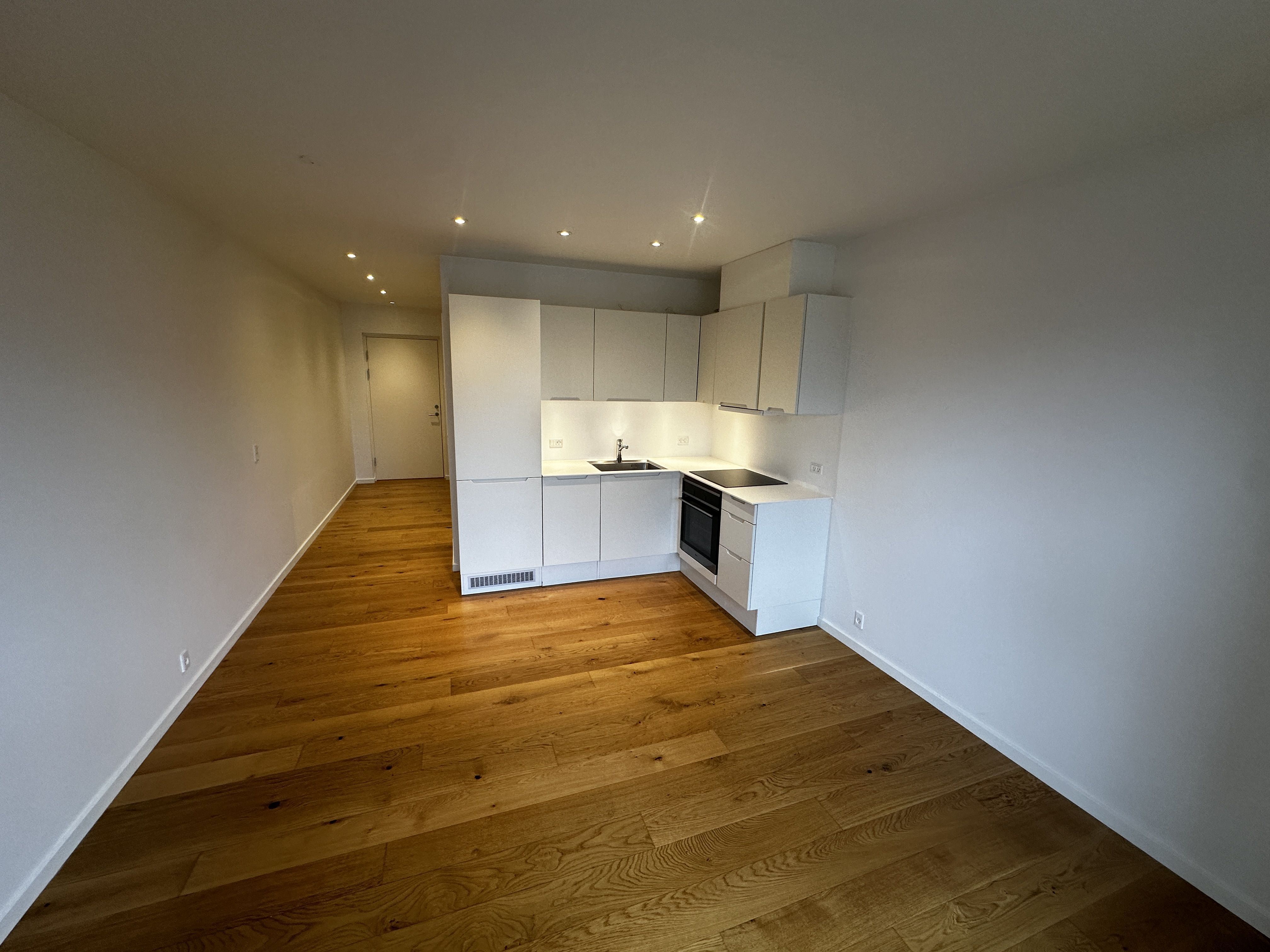 Moderne 1-værelses lejlighed med stor privat terrasse