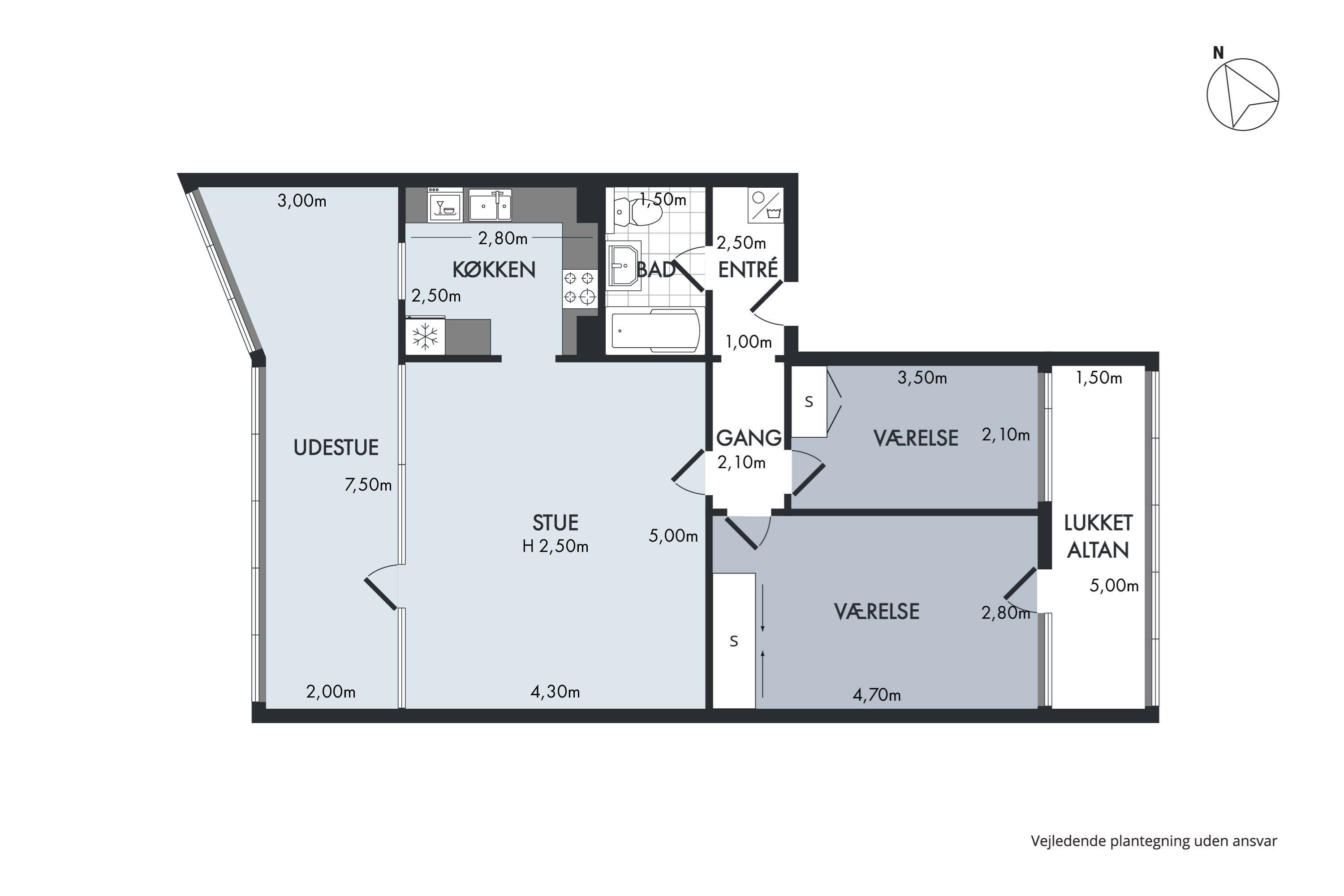 Fully furnished 3 rooms apartment in Frederiksberg - Available November to March