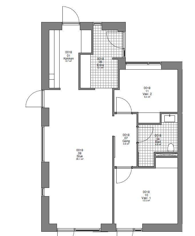 Lækker rækkehus i et plan 