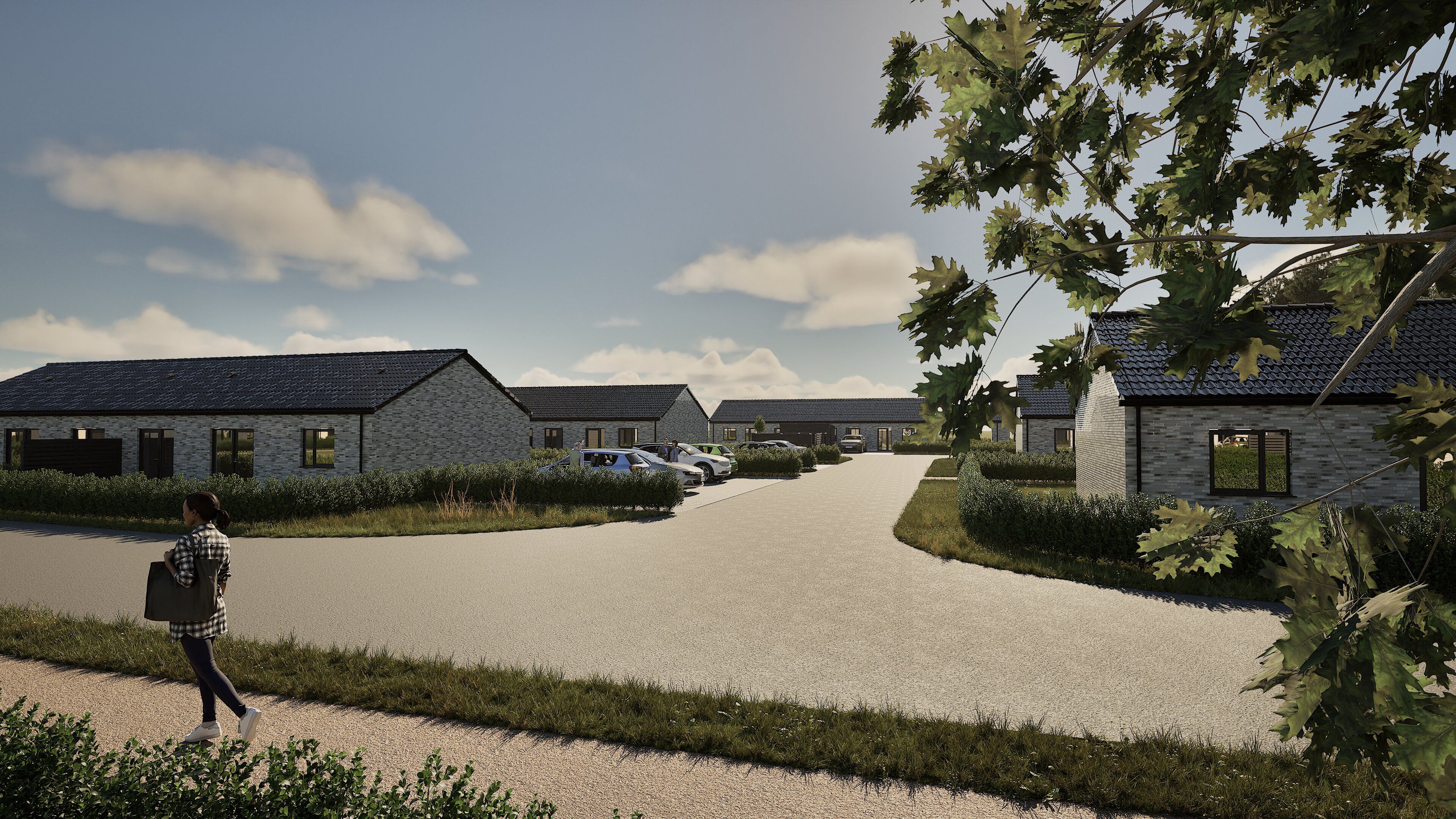 Nyt boligområde med 72 nye rækkehuse med boliger fra 70 til 114 kvm