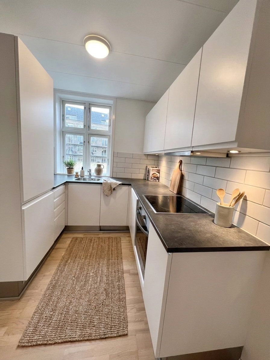 Lys 2-værelses på 71 m2 i klassisk ejendom med moderne køkken og grøn gård