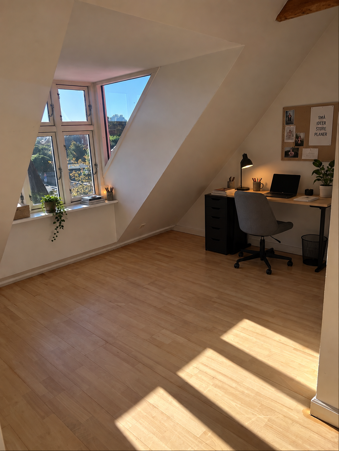 Rummelig lejlighed på 123 m²  I får den  øverste etage for jer selv 
