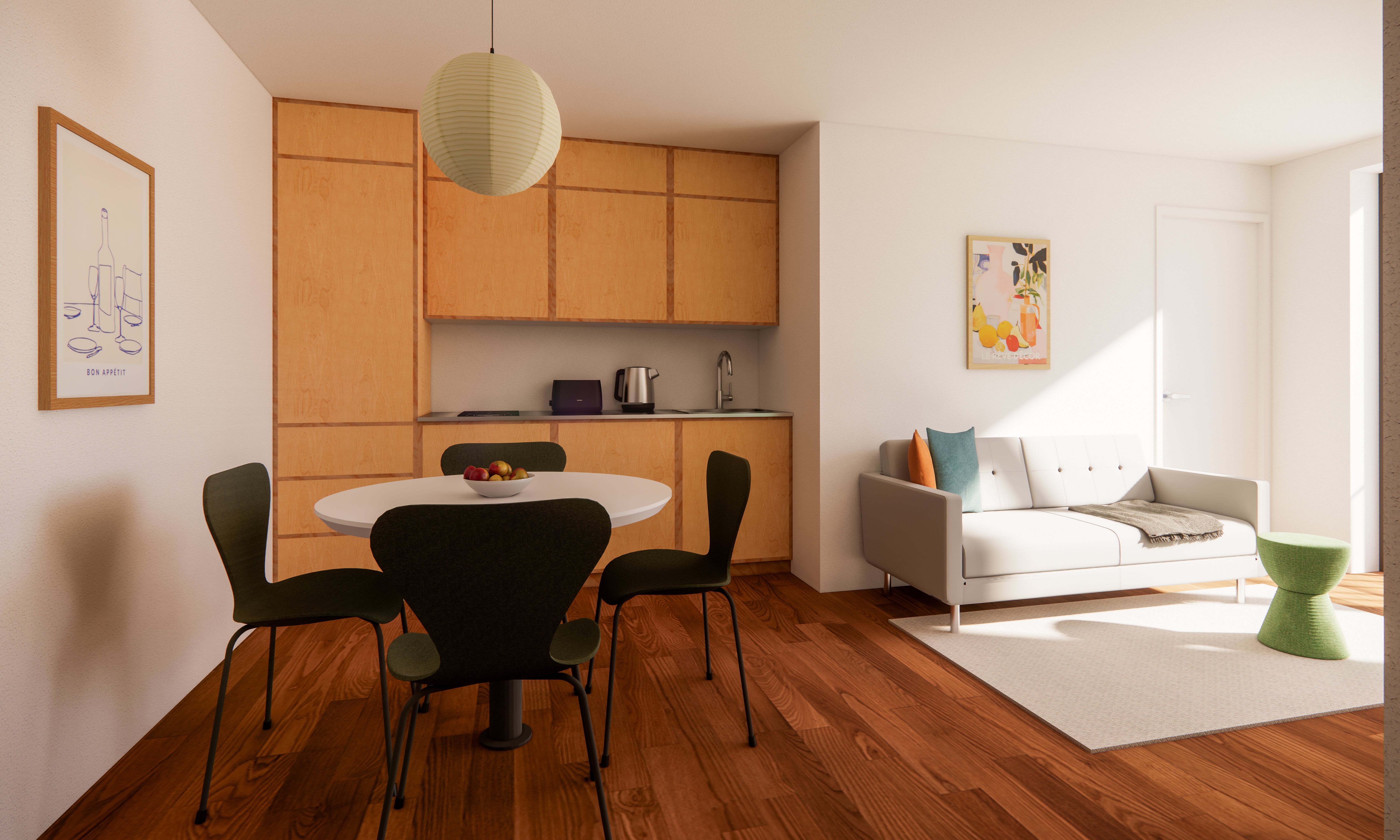 Furnished co-living apartment for working professionals