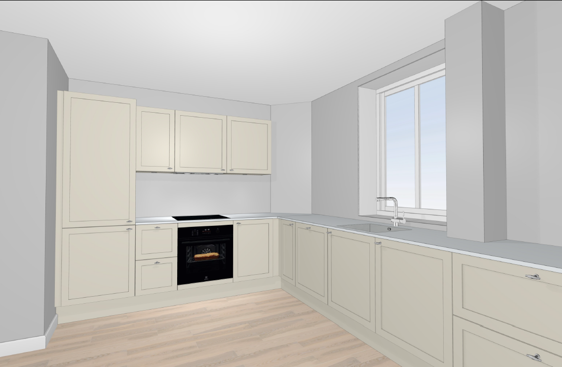 Ny-moderniseret bolig i Det Hvide Palæ i Kgs. Lyngby