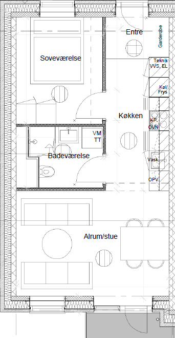 2 værelses lejlighed på Amtmandshave i Hillerød udlejes