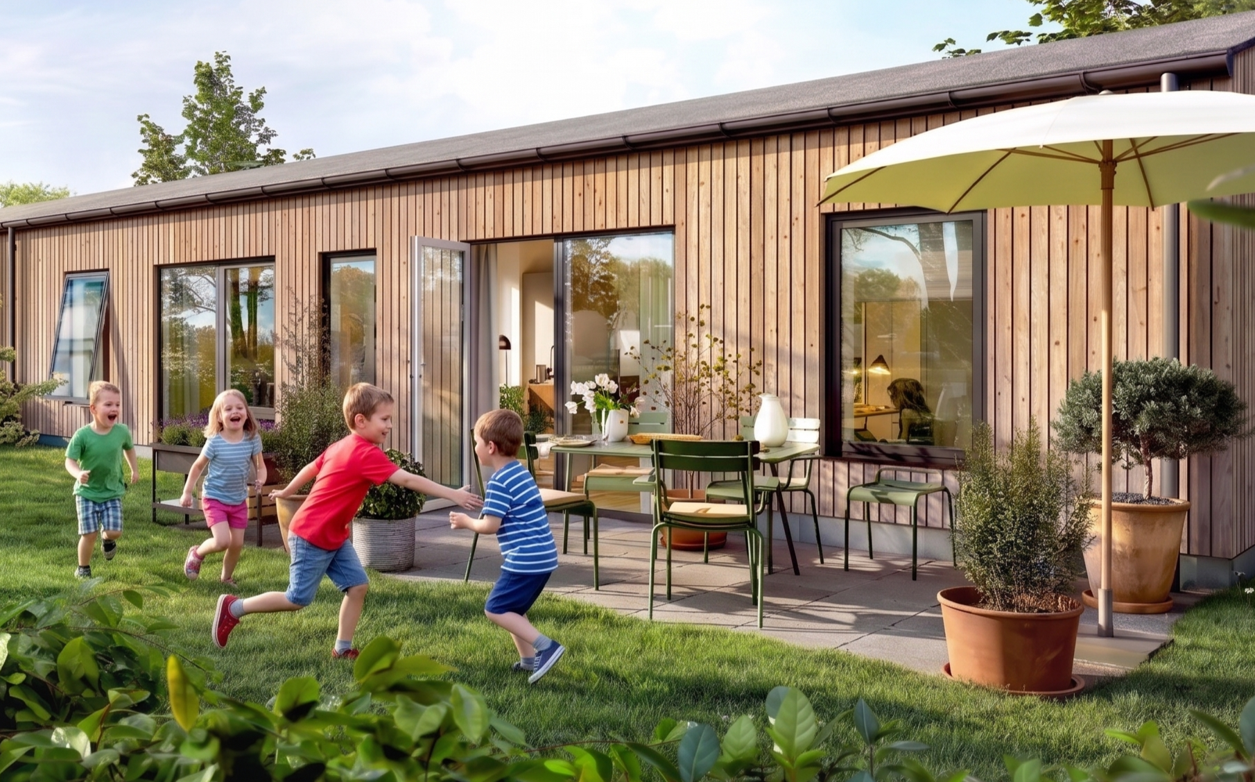 5-værelses dobbelthus med carport og ekstra parkering