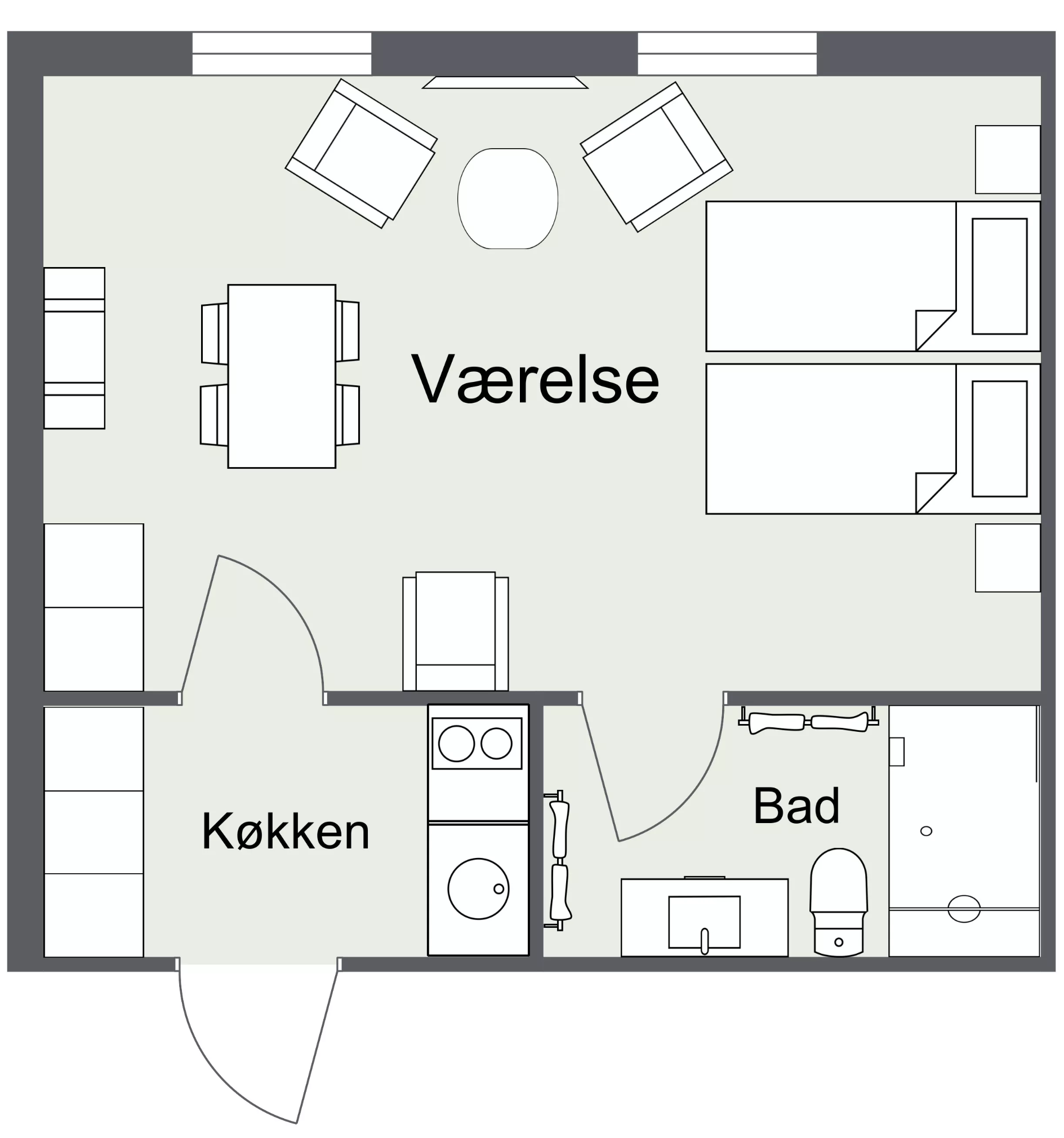 MØBLEREDE pendlerboliger på Herregaard tæt v. Frederikshavn 