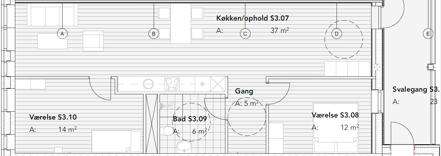 Fuldt møbleret lejlighed. 