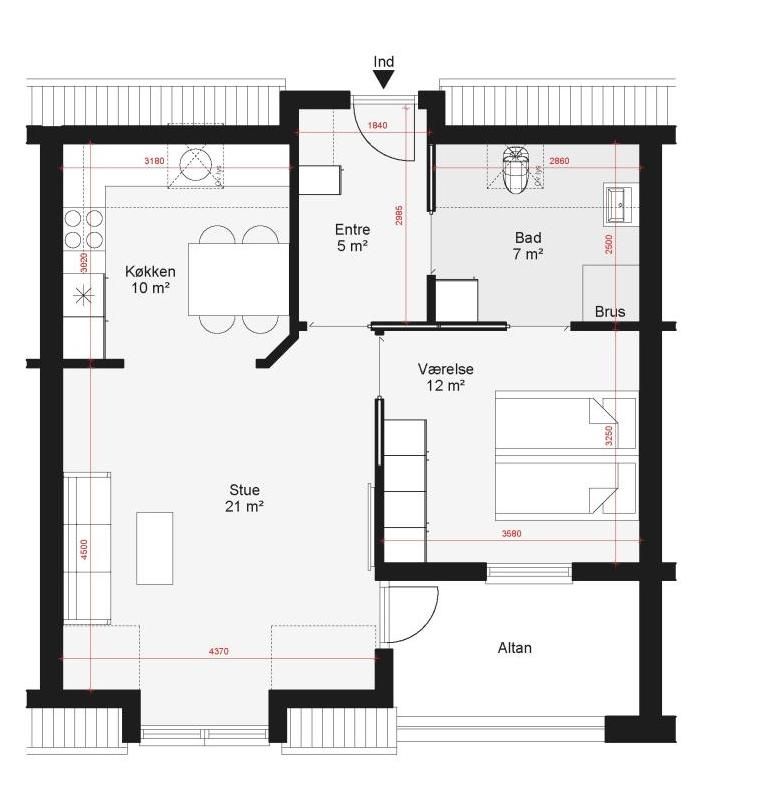 2 værelses hus på Lindegården i Arden udlejes