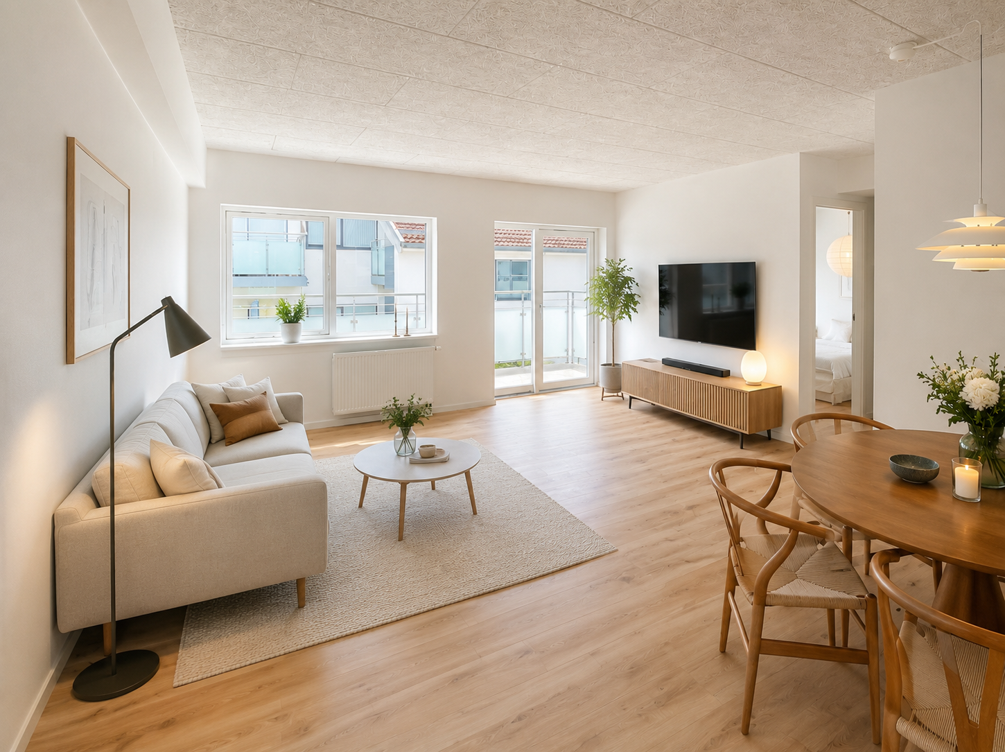 Lys og nyetableret 3-værelses lejlighed på 80 m² i hjertet af Hørsholm