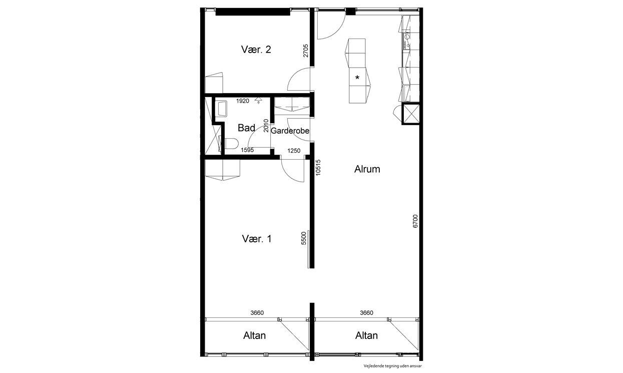 3-værelses bolig på 100 m² m. 2 altaner🏠