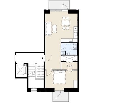 Moderne stuelejl med terrasser