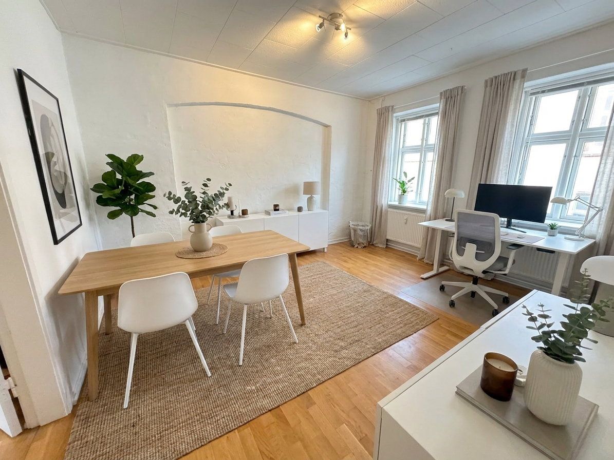 Lys 3-værelses på 71 m2 med altan/terrasse, og husdyr tilladt – små hunde velkomne.