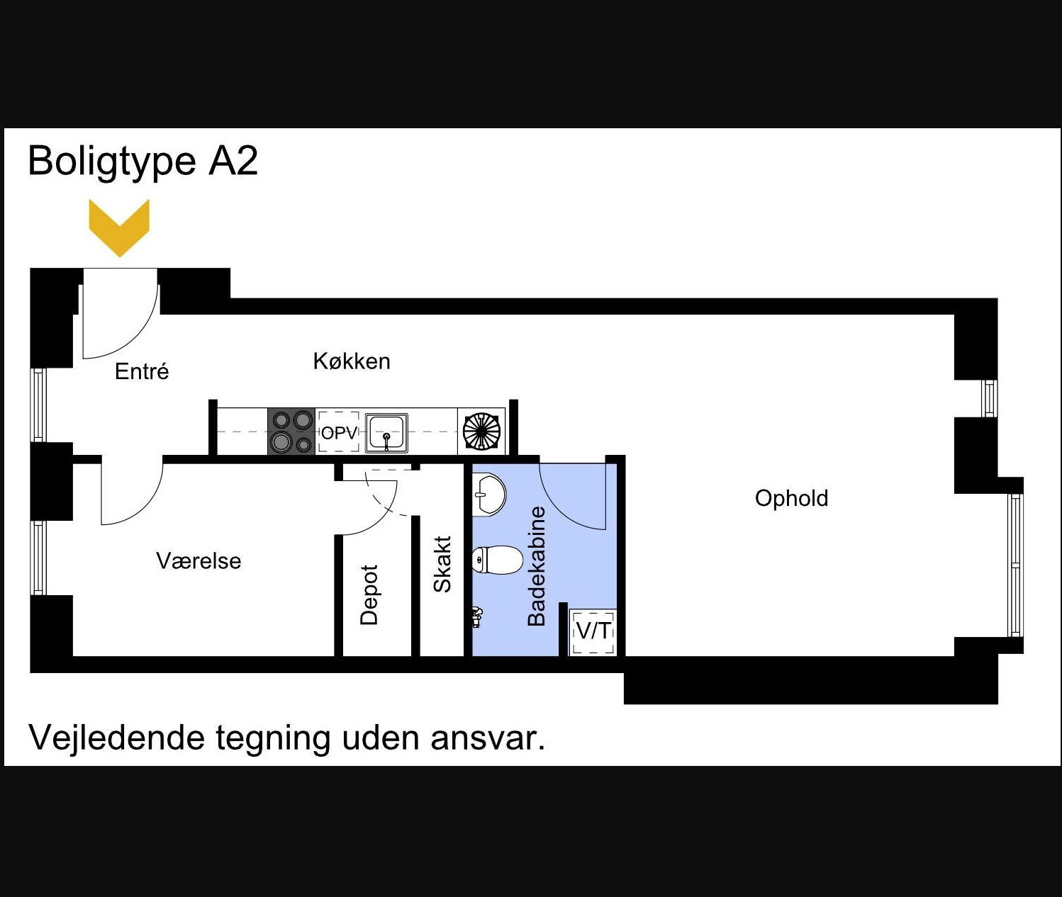 Lys 2-værelses i attraktivt område