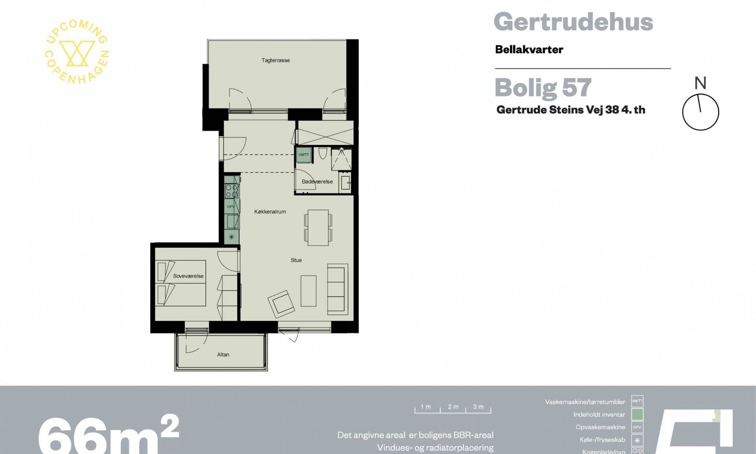 2 værelses lejlighed på Gertrude Steins Vej i København S udlejes