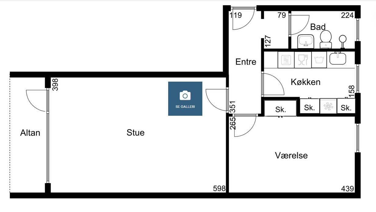 Bright 2-Room Apartment Close to the S-Train Station