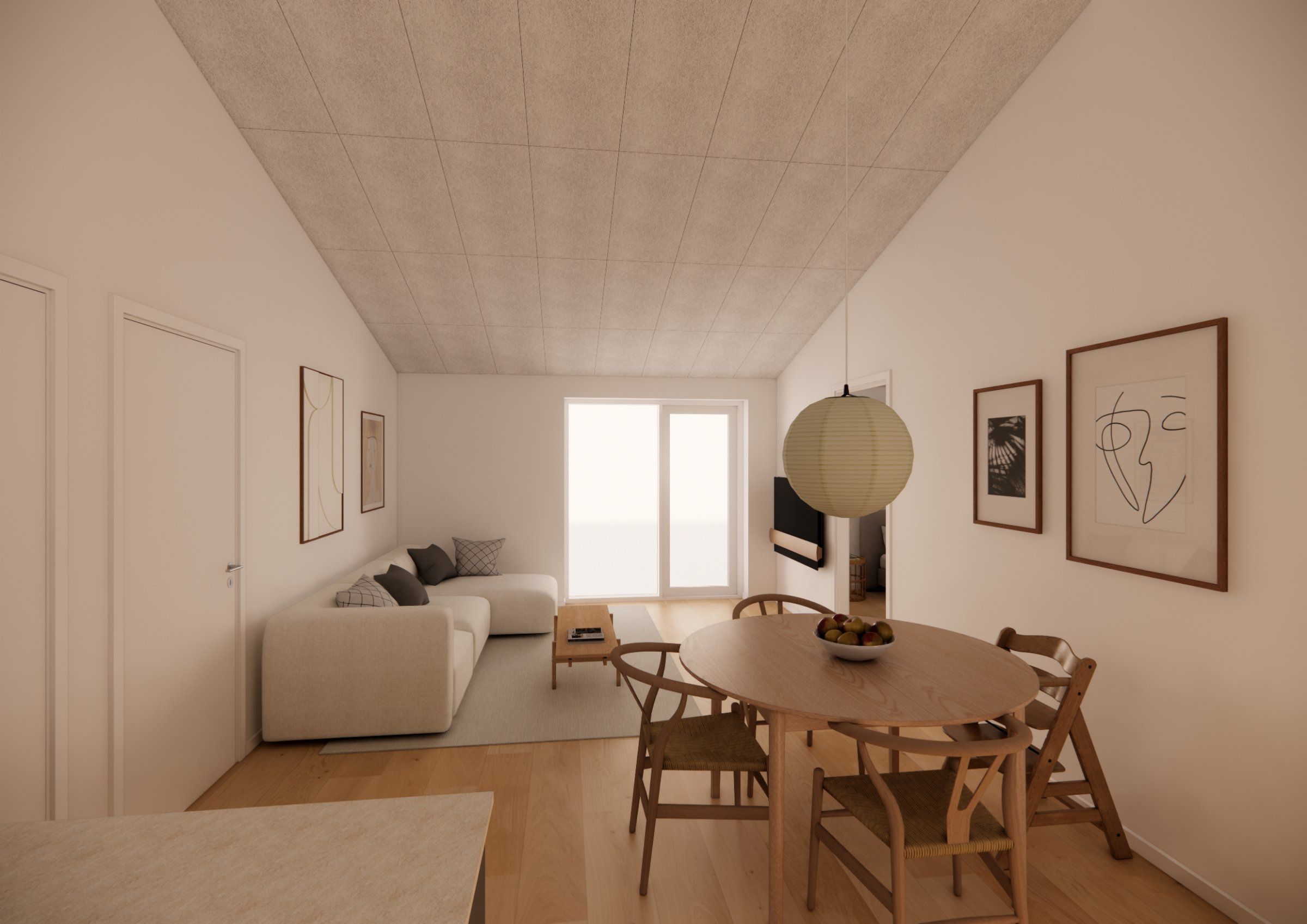 NYHED! Lyst rækkehus i ét plan med terrasse, have og carport