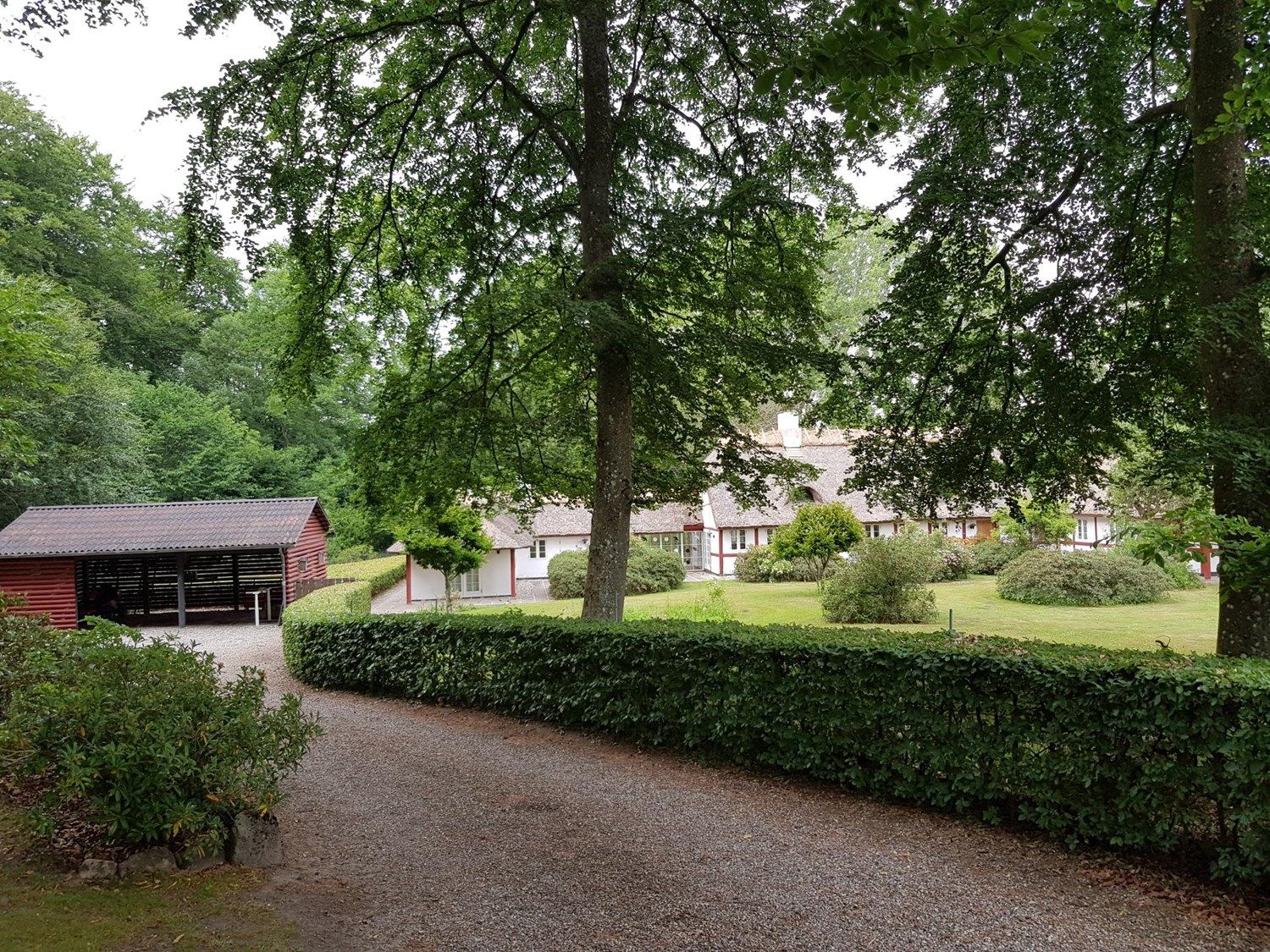 ​Idyllisk hus på park lignende grund med skoven som nabo