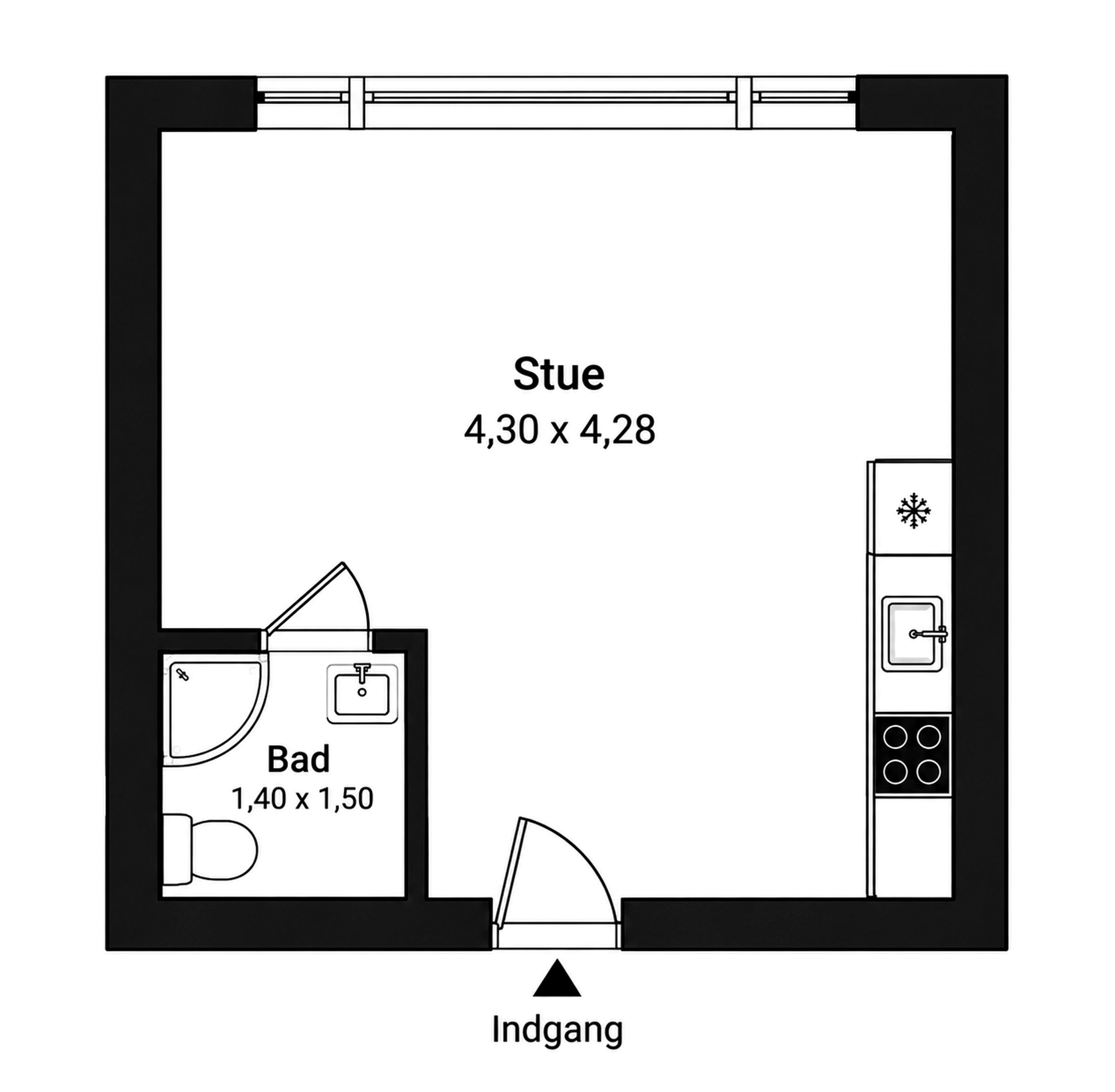 🏠 1-VÆRELSES LEJLIGHED TIL LEJE 
