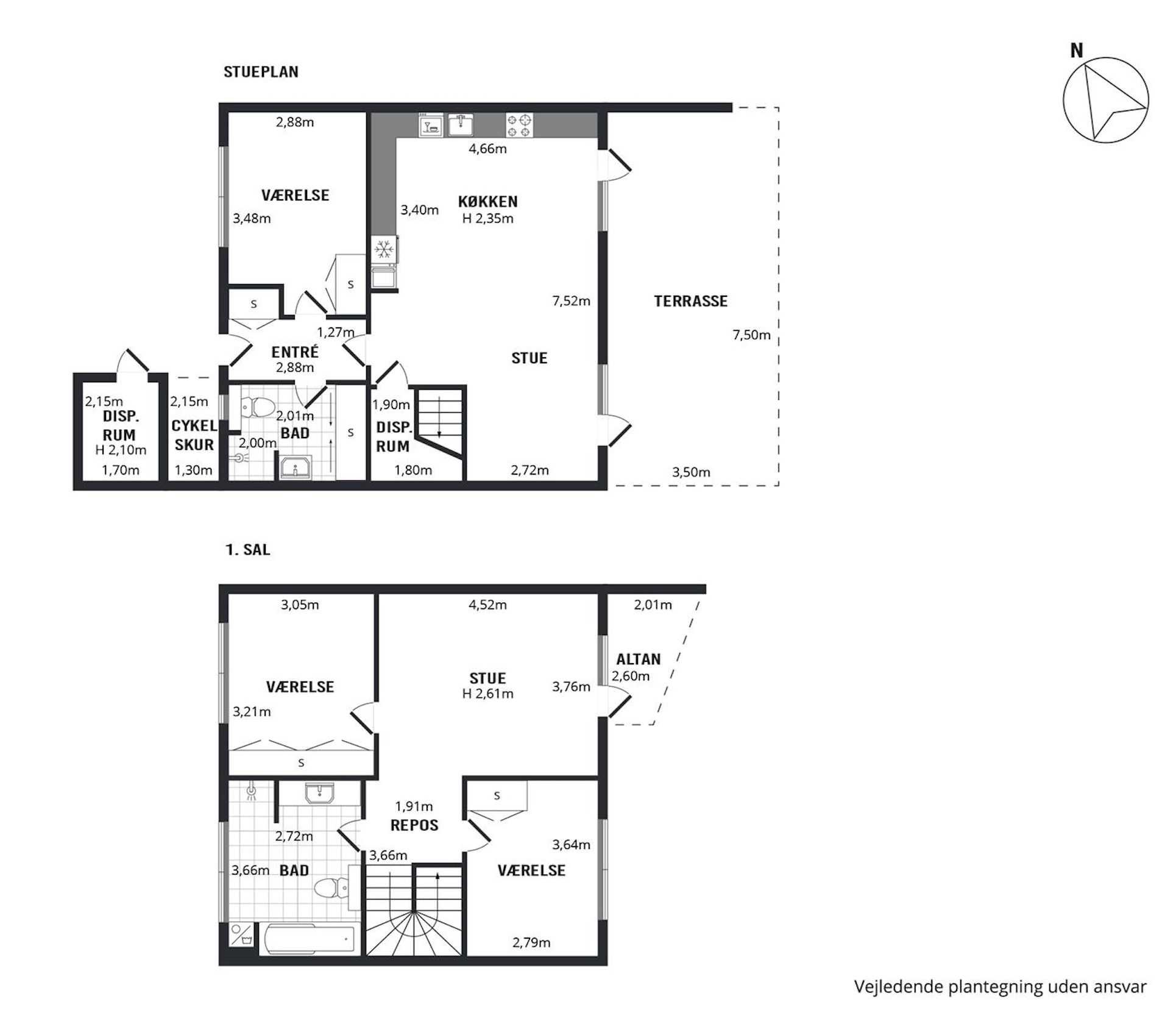 Well-located modern house with lake view close to S-trains