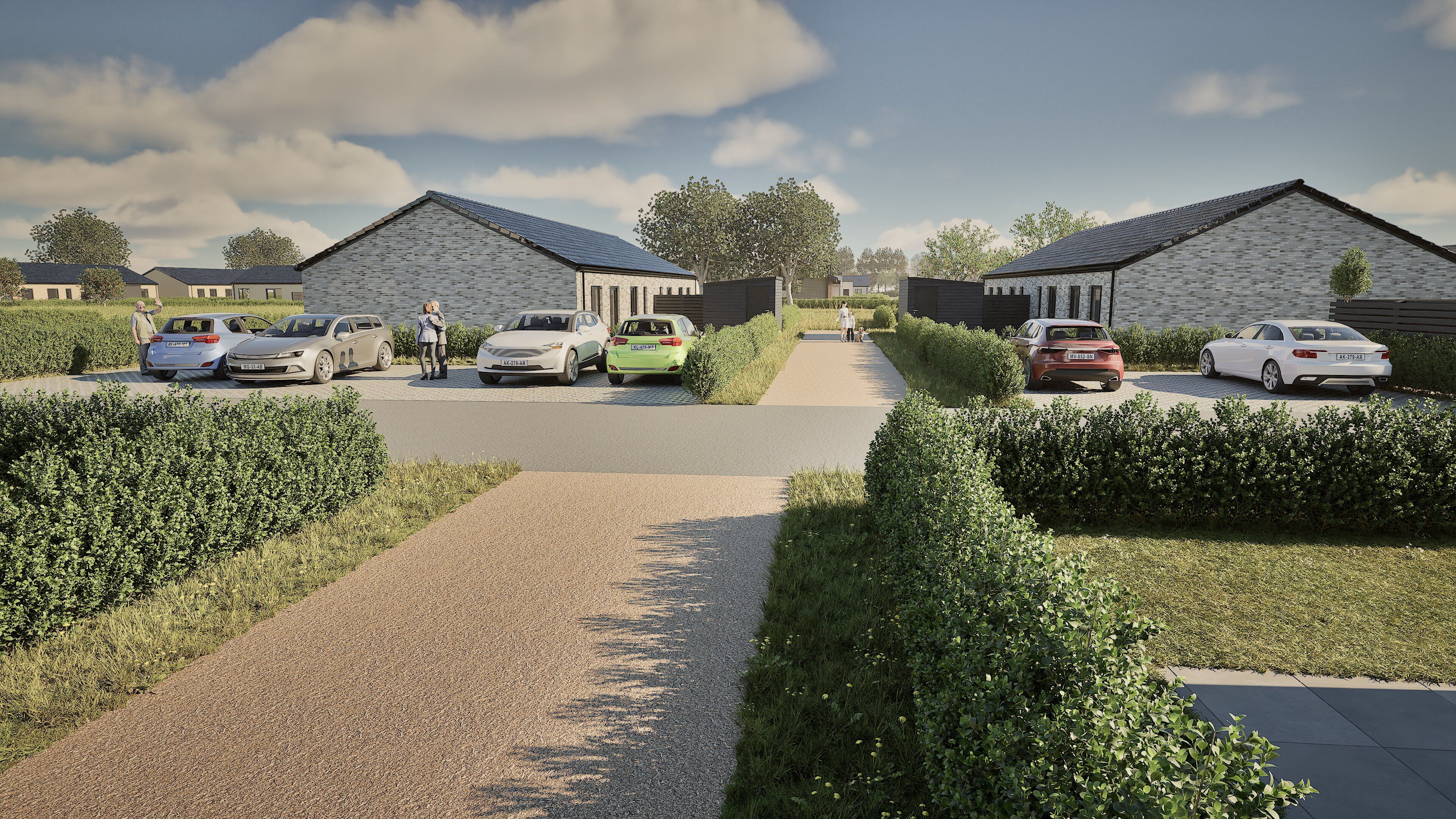 Nyt boligområde med 72 nye rækkehuse med boliger fra 70 til 114 kvm