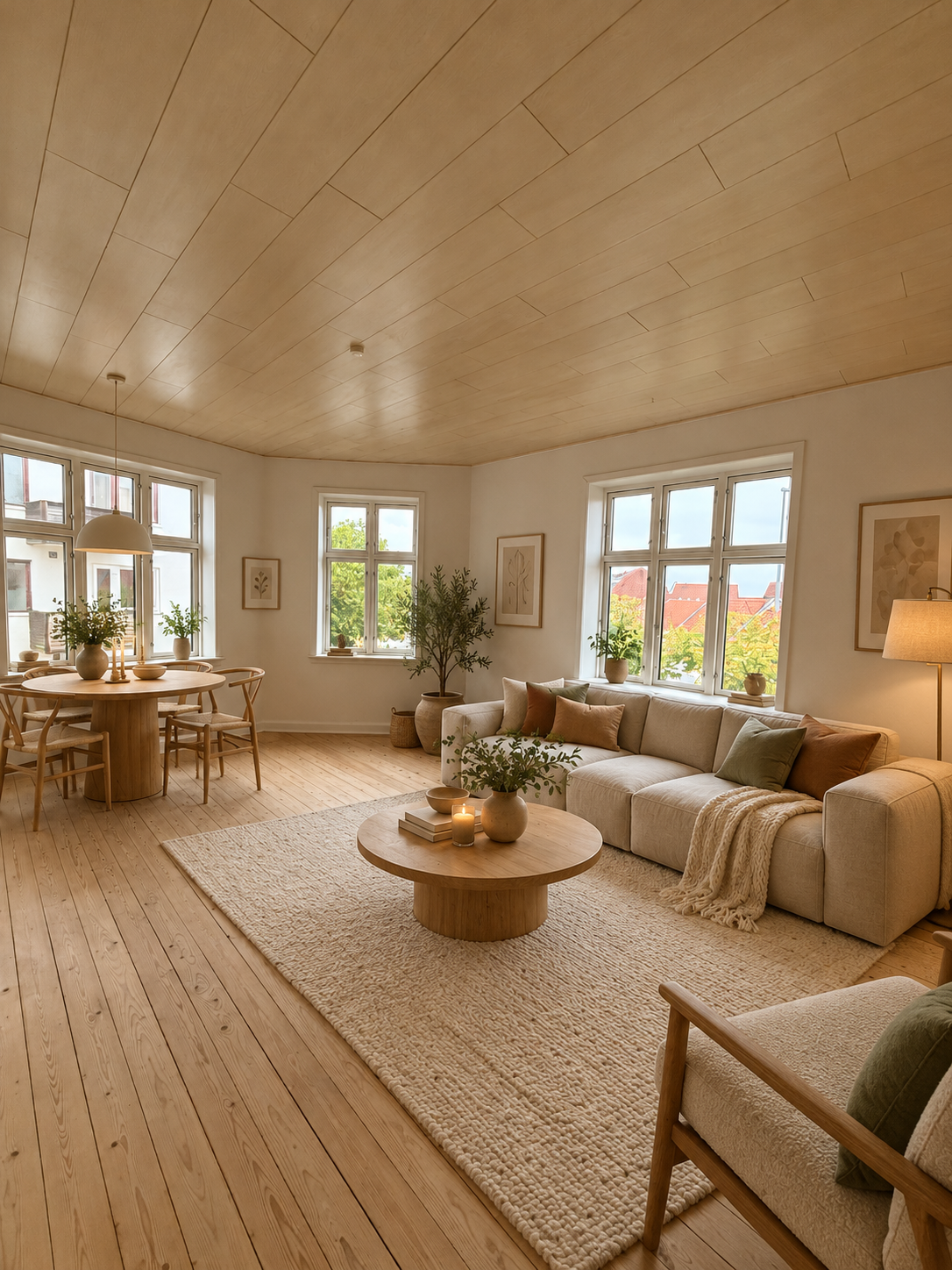 Charmerende herskabslejlighed på 60 m2. med helt nye vinduer