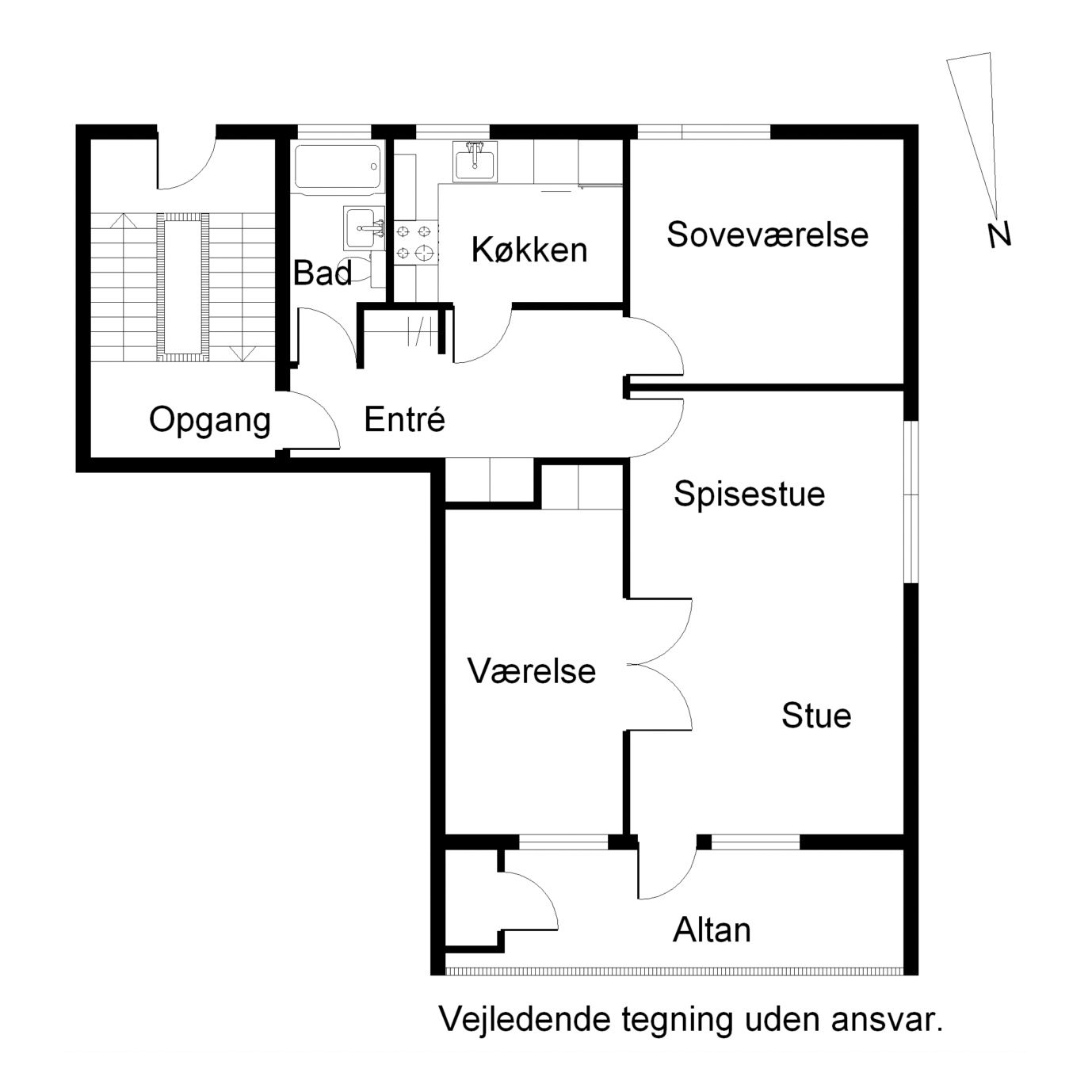 Uhrhøj - 3-vær. - 90 m2