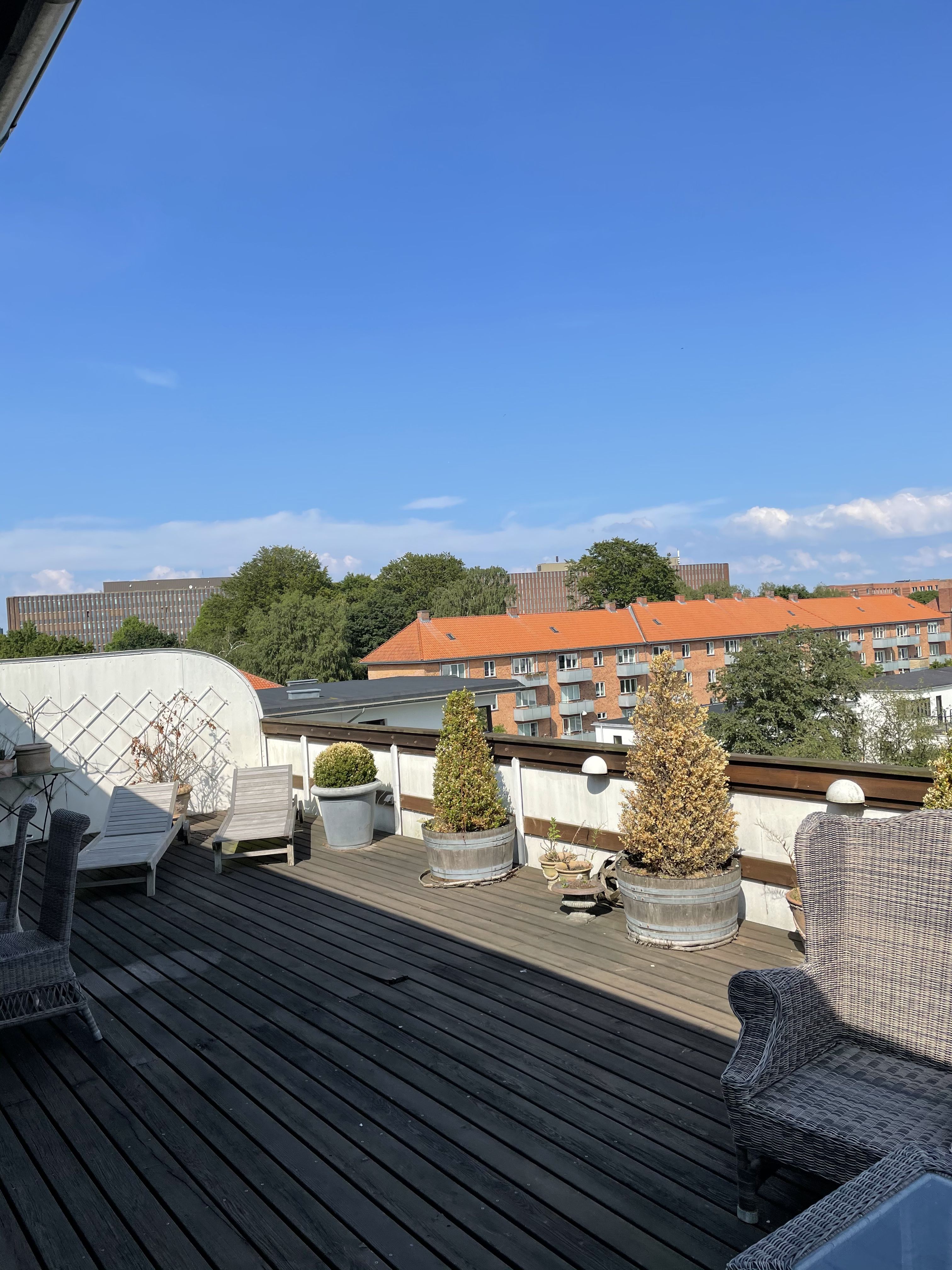 2V på 91 kvm + 80 kvm privat tagterrasse (Umøbleret)