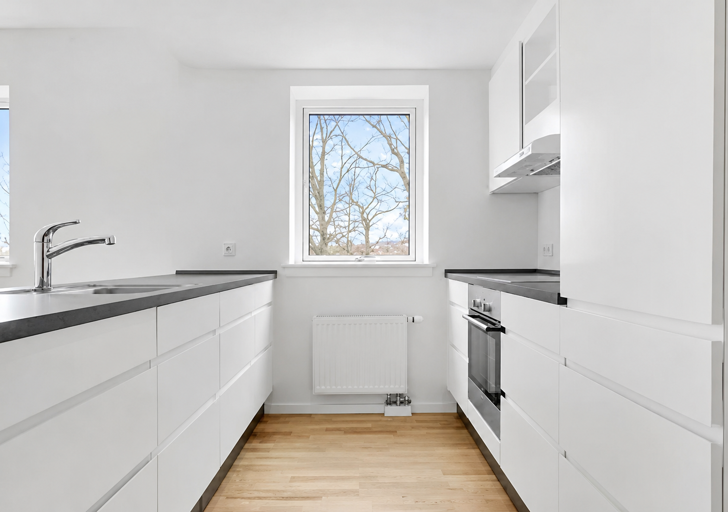 Med udsigt til park og sø