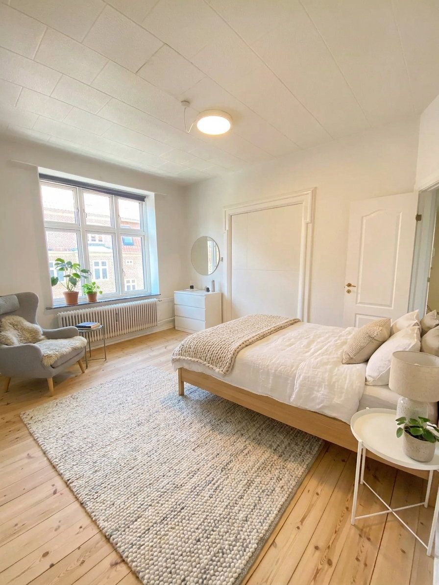 Klassisk 3-værelses med stuk, karnap og grøn gårdhave – 79 m2, delevenlig og med opvaskemaskine