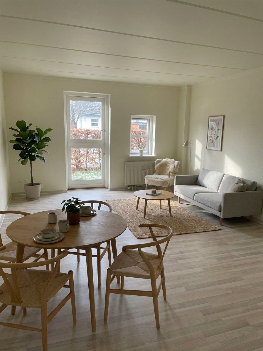 Lys 2-værelses i to plan med terrasse og parkering – tæt på indkøb og busforbindelser
