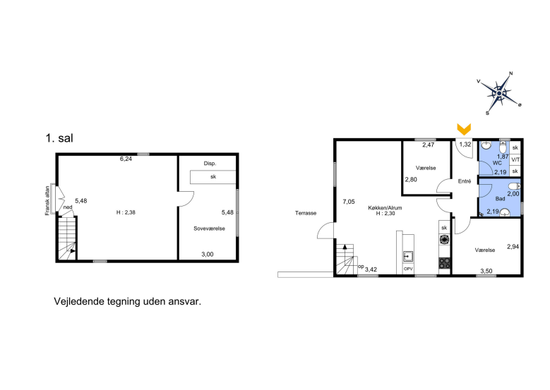 5 room villa near center on quiet closed street