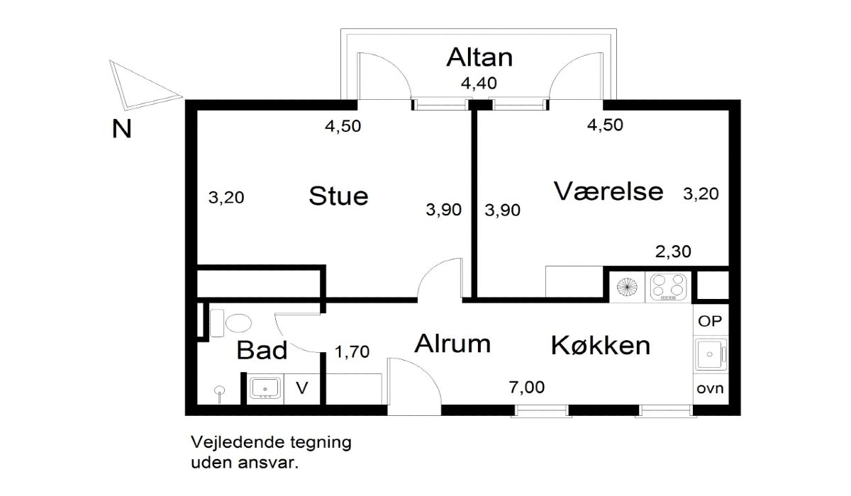Lejlighed med stor altan