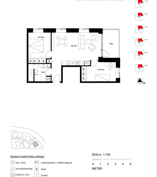 Bitterhed Rouse tømrer 3 værelses lejlighed på Kløvervej i Kolding udleje - 84 m² - 8.950 kr