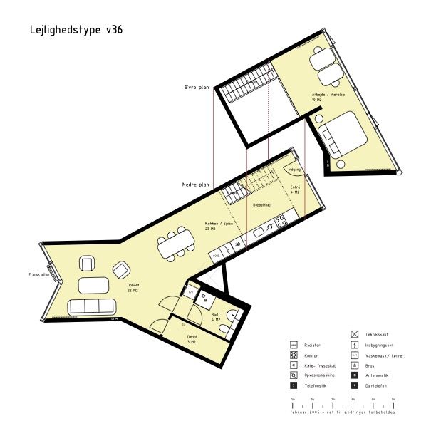 Lys New Yorker-lejlighed i to plan i VM-huset - 105 m²