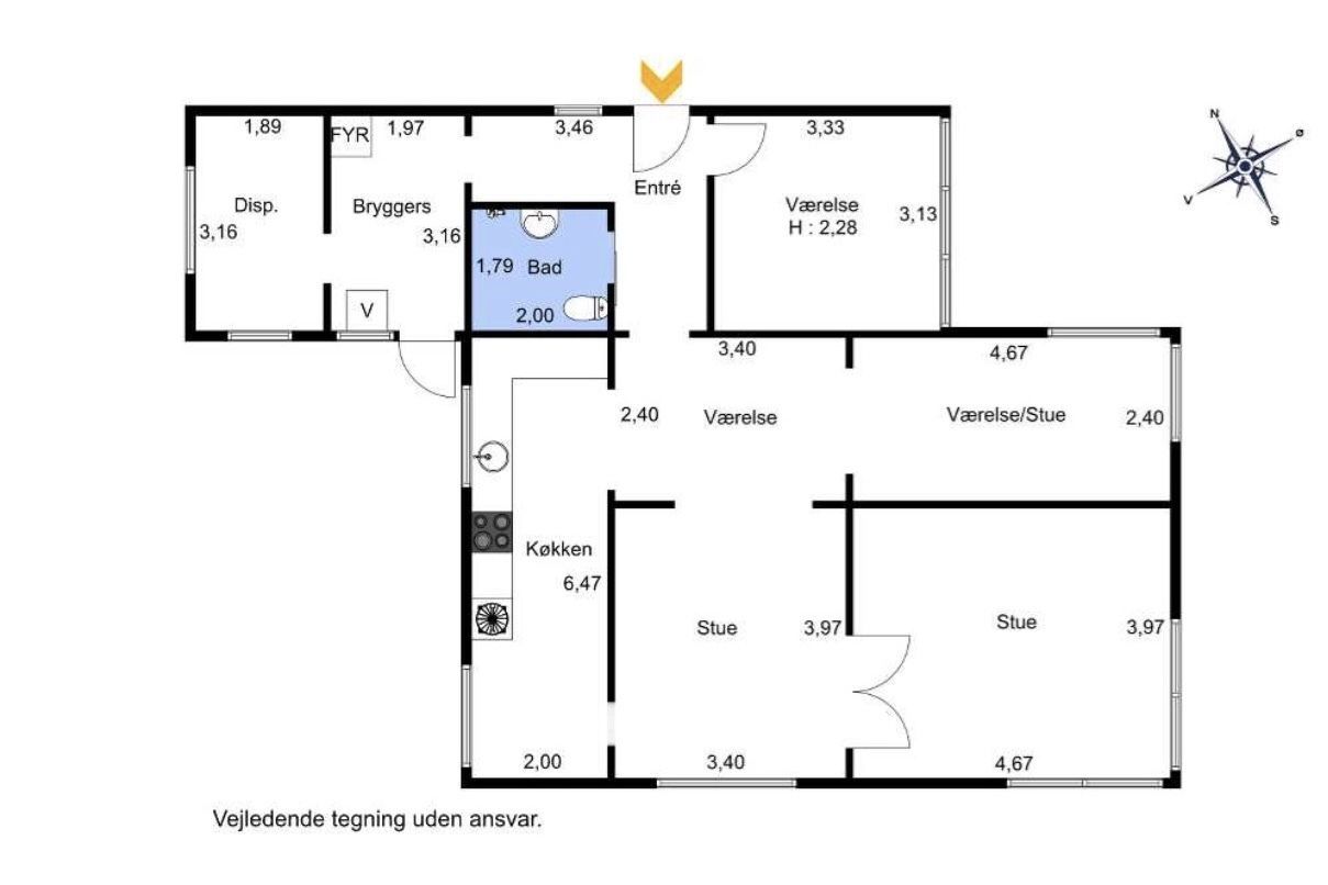 Villa på 1.række til vandet udlejes.