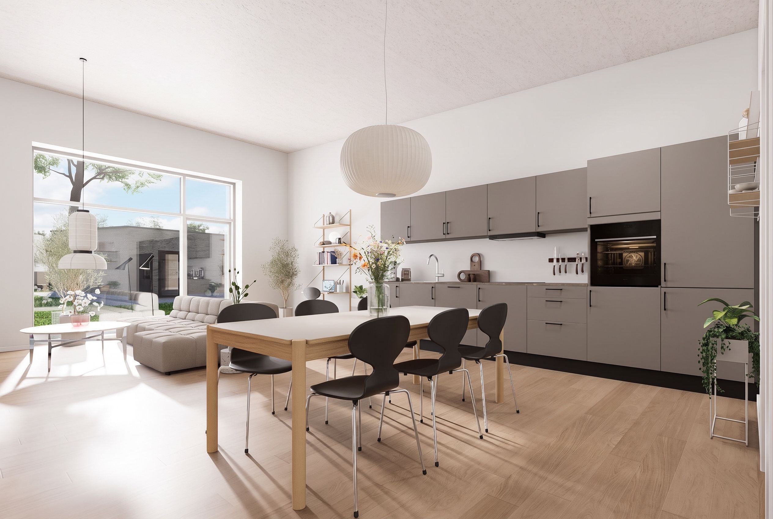 Ny etableret 4 værelses rækkehus på 102 m2 med udsigt over Storbæltsbroen i Slots Bjergby