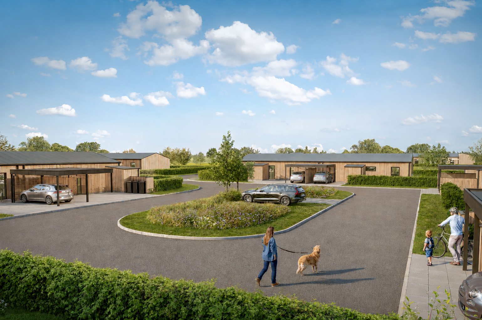 4-værelses dobbelthus med egen carport og have