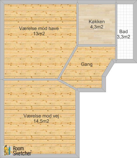 2-værelses lejlighed på 53 kvm, delevenlig og med adgang til have